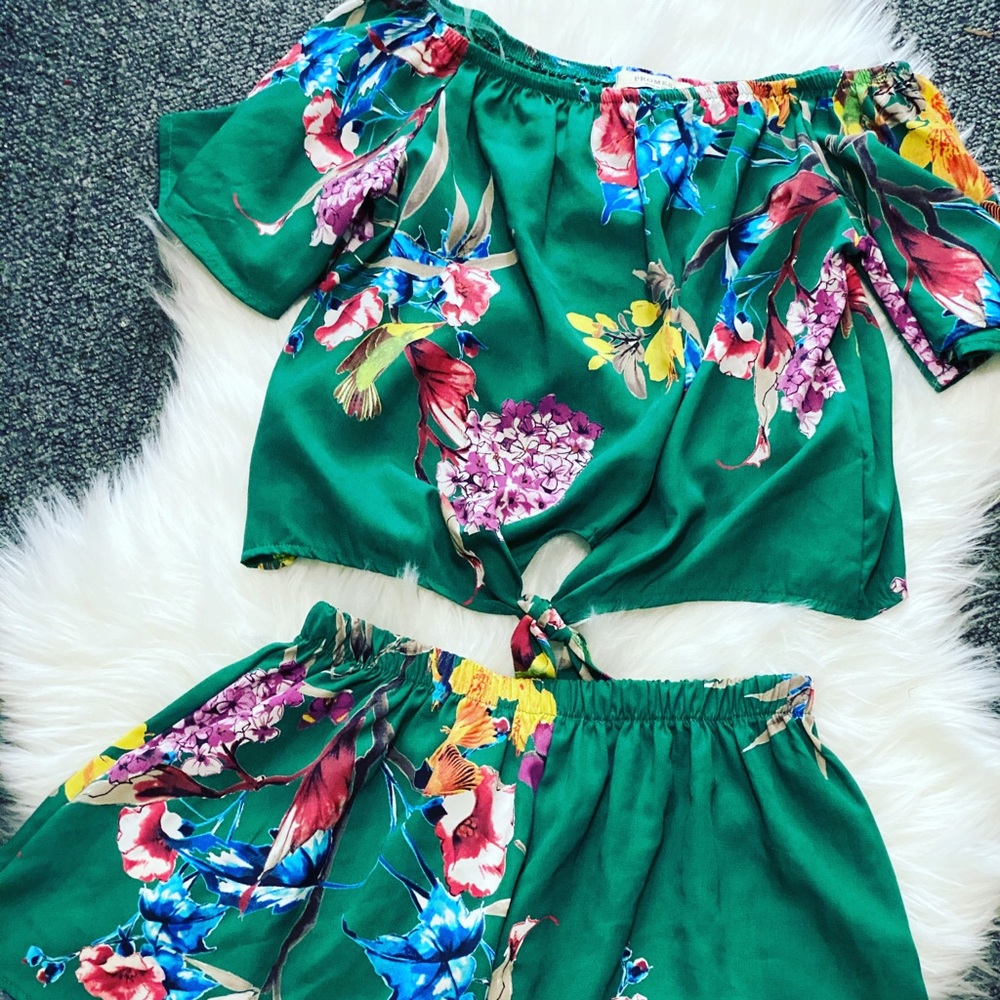 Tropical Floral Top and Short Set